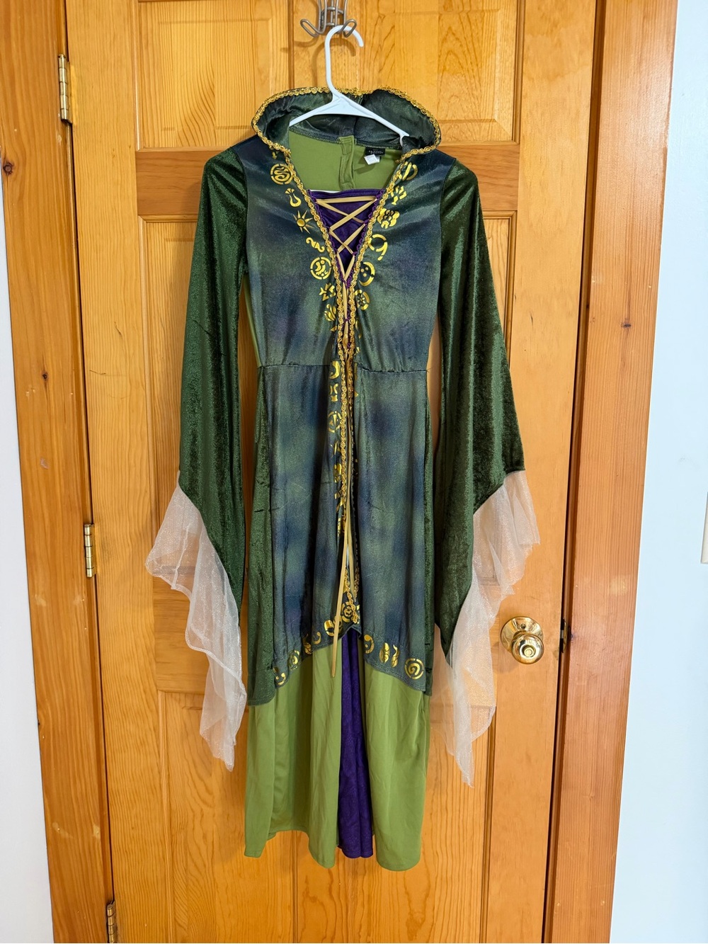 Disneys Hocus Pocus Witch Girls Costume with Gold Trim